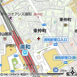 埼玉県さいたま市浦和区東仲町12-12周辺の地図