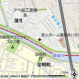 埼玉県越谷市蒲生3821-2周辺の地図