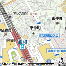 埼玉県さいたま市浦和区東仲町12周辺の地図