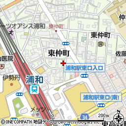 埼玉県さいたま市浦和区東仲町12-8周辺の地図