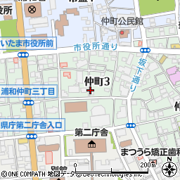 埼玉県さいたま市浦和区仲町周辺の地図