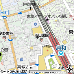 松屋 浦和仲町店周辺の地図