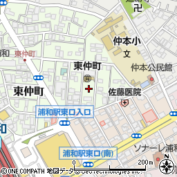 埼玉県さいたま市浦和区東仲町28周辺の地図