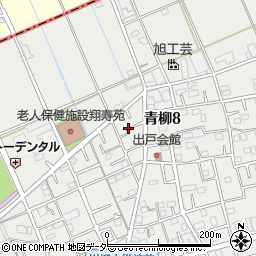 埼玉県草加市青柳8丁目22周辺の地図