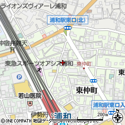 埼玉県さいたま市浦和区東仲町17周辺の地図