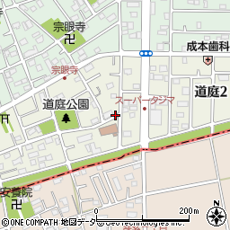 埼玉県吉川市道庭周辺の地図
