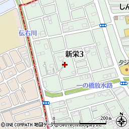 埼玉県草加市新栄3丁目27周辺の地図