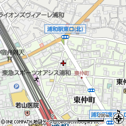 埼玉県さいたま市浦和区東仲町17-8周辺の地図