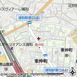 埼玉県さいたま市浦和区東仲町18周辺の地図