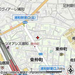 埼玉県さいたま市浦和区東仲町18-8周辺の地図