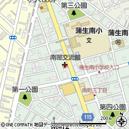 越谷市　南部交流館周辺の地図