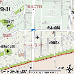 埼玉県吉川市道庭2丁目1周辺の地図