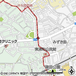 東浦和公民館入口周辺の地図