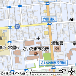 さいたま市役所隣接T浦和区常盤6-3-3akippa駐車場周辺の地図