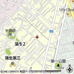 埼玉県越谷市蒲生2丁目周辺の地図
