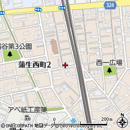 埼玉県越谷市蒲生西町周辺の地図