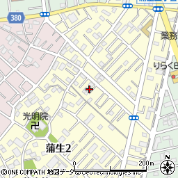 埼玉県越谷市蒲生2丁目2周辺の地図