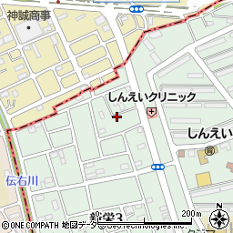 埼玉県草加市新栄3丁目38周辺の地図