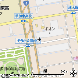埼玉県草加市柿木町周辺の地図