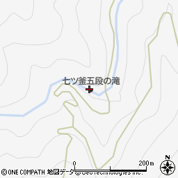 七ツ釜五段の滝周辺の地図
