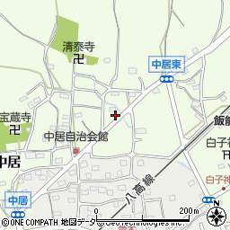 埼玉県飯能市中居周辺の地図