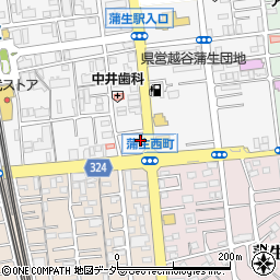 埼玉県越谷市蒲生寿町14-21周辺の地図