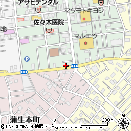 埼玉県越谷市蒲生旭町10-28周辺の地図