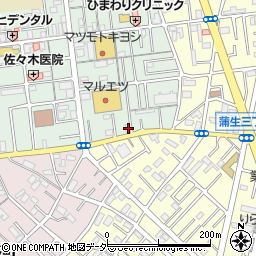 埼玉県越谷市蒲生旭町9-33周辺の地図