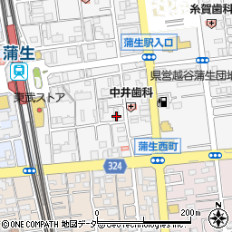 埼玉県越谷市蒲生寿町17-25周辺の地図