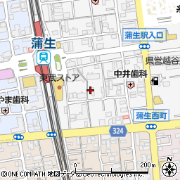 埼玉県越谷市蒲生寿町17-36周辺の地図