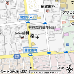 埼玉県越谷市蒲生寿町13-43周辺の地図
