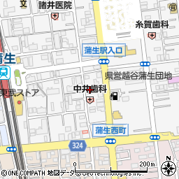 埼玉県越谷市蒲生寿町14-43周辺の地図