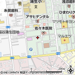 埼玉県越谷市蒲生旭町12-15周辺の地図