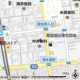 埼玉県越谷市蒲生寿町14-44周辺の地図