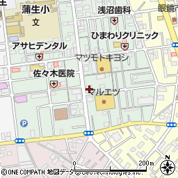埼玉県越谷市蒲生旭町9-54周辺の地図