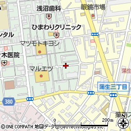 埼玉県越谷市蒲生旭町8周辺の地図