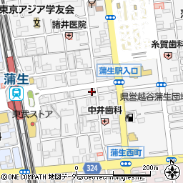 埼玉県越谷市蒲生寿町18-25周辺の地図