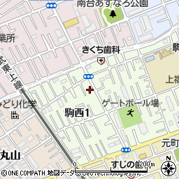 上福岡駒林郵便局周辺の地図