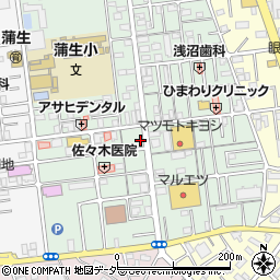 埼玉県越谷市蒲生旭町10-7周辺の地図