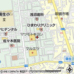 埼玉県越谷市蒲生旭町9-14周辺の地図