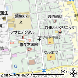 埼玉県越谷市蒲生旭町10-4周辺の地図