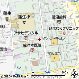 埼玉県越谷市蒲生旭町10-2周辺の地図