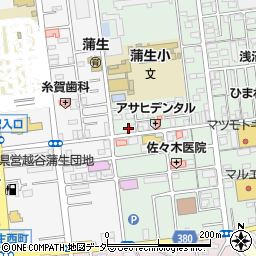 埼玉県越谷市蒲生旭町1-58周辺の地図