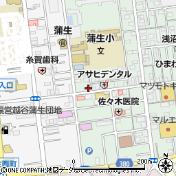 埼玉県越谷市蒲生旭町1-57周辺の地図