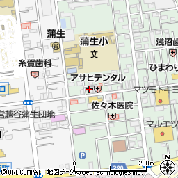 埼玉県越谷市蒲生旭町1-56周辺の地図