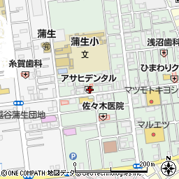 埼玉県越谷市蒲生旭町1-52周辺の地図