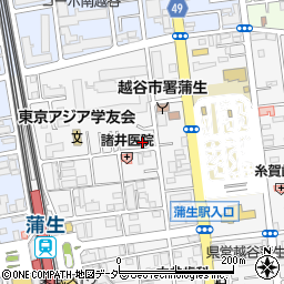 埼玉県越谷市蒲生寿町3-22周辺の地図