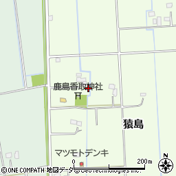 茨城県稲敷郡河内町猿島332周辺の地図