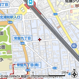 タイムズ浦和常盤第８駐車場周辺の地図