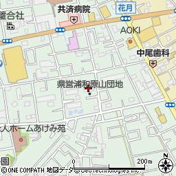 埼玉県営浦和原山団地２号棟周辺の地図